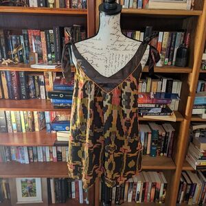 FRENCH connection satin strap chiffon sleeveless v neck blouse sz 8 nwt